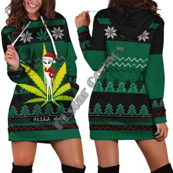 Loose And Fashion Green Tree Pattern Christmas Hoodie