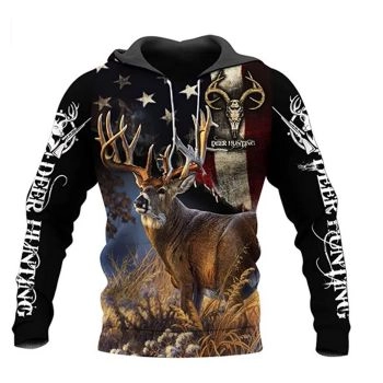 Cute Black Deer Pattern Animals Hoodie