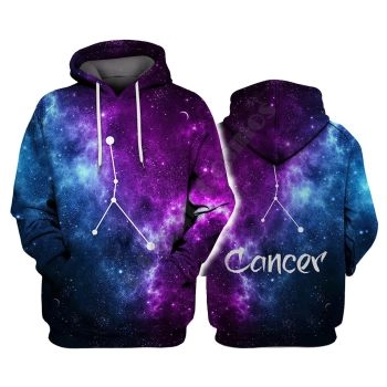 Precious And Cute Blue Pruple Cancer Pattern Constellation Hoodie