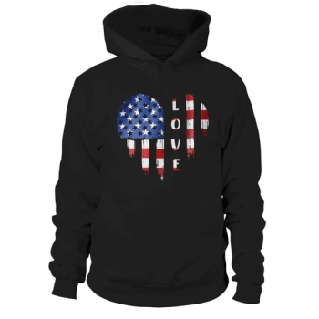 Love 4th of July Independence Day Hoodies