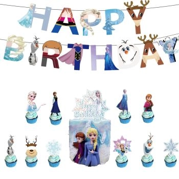 Frozen themed children's birthday party decoration props