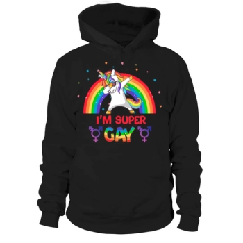 I Am Super Gay LBGT Pride Unicorn Hoodies