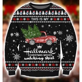 Hallmark Christmas Movies Pattern 3D Christmas Ugly Sweater
