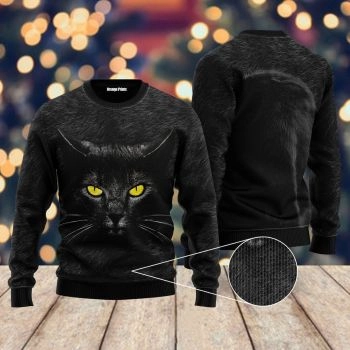 Black Cat Ugly Christmas Sweater