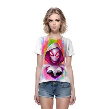 Showcase Your Elegance with Colorful and Mesmerizing Spider Gwen In Spider Man Universe T-Shirt