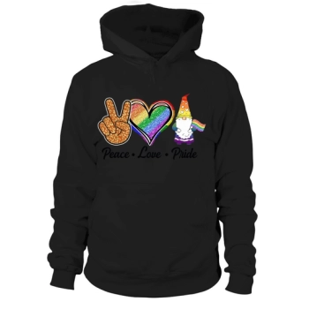 Peace Love Gnome LGBT Flag Hoodies