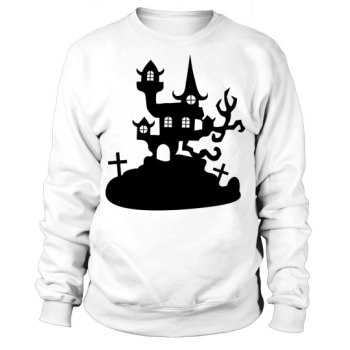 Halloween Haunted House Silhouette Sweatshirt