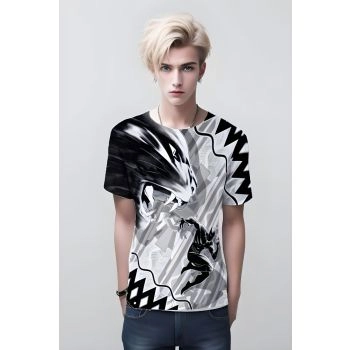 Black Panther Neon Style Shirt - Black - Retro and Striking Design