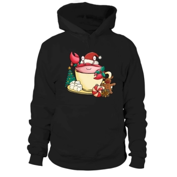 Christmas Hot Drinks Cute Crab Hoodies