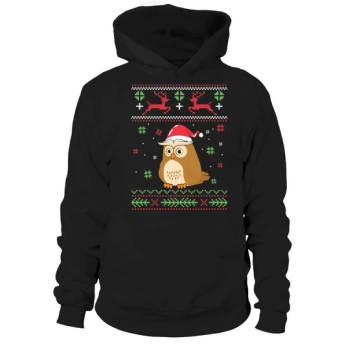 Ugly Sweater Christmas Owl Santa Hoodies