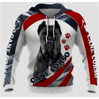 Gorgeous White Red Dog Pattern Animals Hoodie