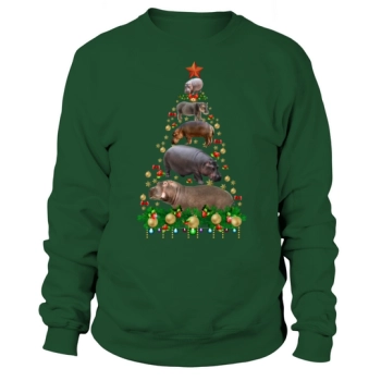 Hippo Christmas Tree Sweatshirt