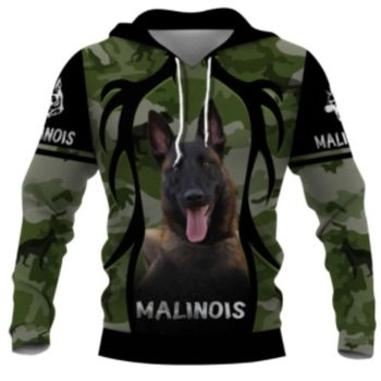 Fashion Green Dog Pattern Animals Hoodie