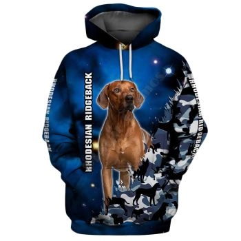 Fashion And Gorgeous Blue Dog Pattern Animals Hoodie