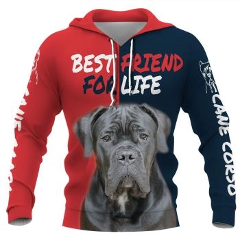 Gorgeous Red Blue Dog Pattern Animals Hoodie