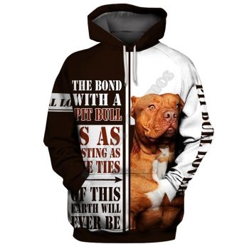 Generous And Beautiful Brown White Dog Pattern Animals Hoodie