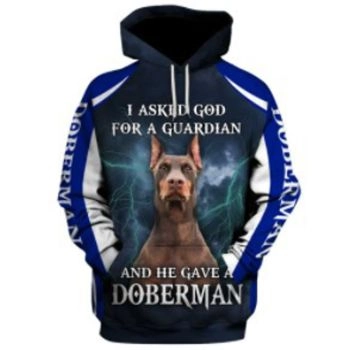 Precious Blue Dog Pattern Animals Hoodie