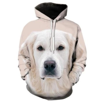 Street White Dog Pattern Animals Hoodie