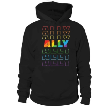 Rainbow Color ALLY LGBT Hoodies