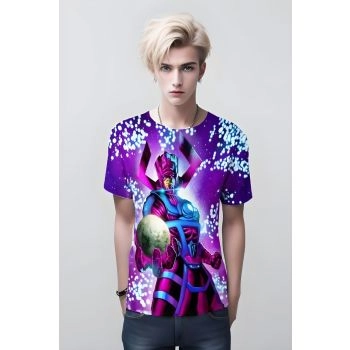 Purple Graphic: Galactus and Silver Surfer, The Graphic Galaxy T-Shirt