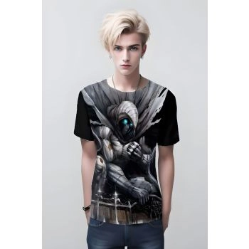 Moon Knight T-shirt: Phases of the Moon in Grey for a Versatile and Stylish Look