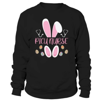 Easter Egg Hunting Rabbit Rn Easter Day Bunny PICU Sweatshirt