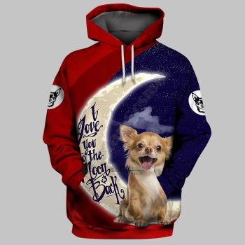 Vintage  Red Blue Dog Pattern Animals Hoodie