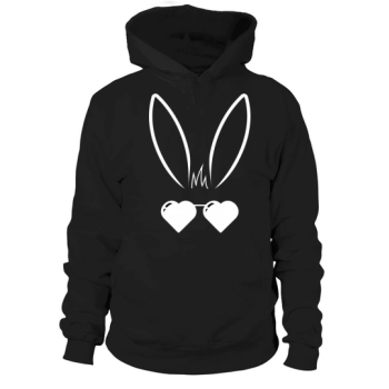 Easter Bunny Heart Sunglasses Cool Easter Peeps Hoodies