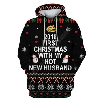  Vintage  Black Alphabet Pattern Christmas Hoodie