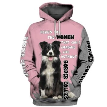 Gorgeous Pink Dog Pattern Animals Hoodie