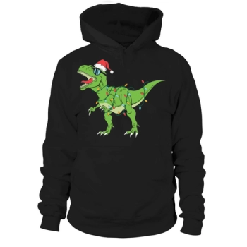 Christmas Object Funny Trex Santa Hoodies