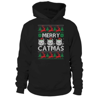 Merry Catmas Ugly Christmas Hoodies