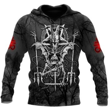 Classical And Elegance Black Skull Pattern Skull Hoodie