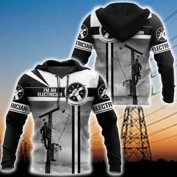  Vintage  Black Aerial Work Pattern Aerial Work Hoodie