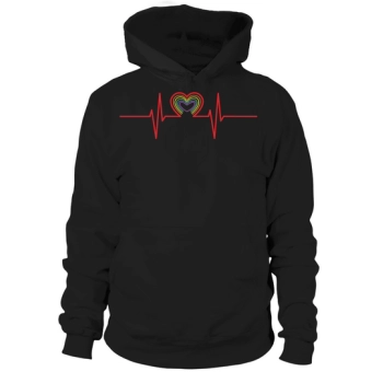 Beautiful LGBT Gay Pride Heartbeat Hoodies