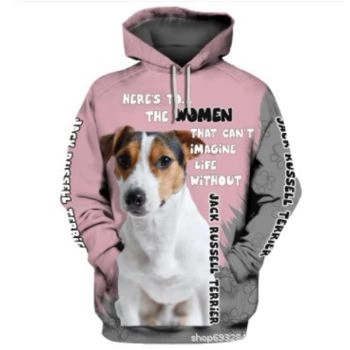 Classical And Elegance Pink Dog Pattern Animals Hoodie