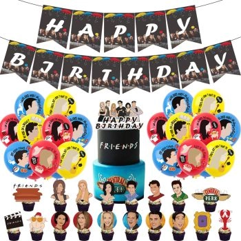 Friends themed birthday party decoration set