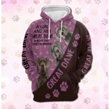 Pretty Purple Dog Pattern Animals Hoodie