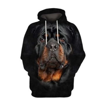 Cute And Loose Black Dog Pattern Animals Hoodie