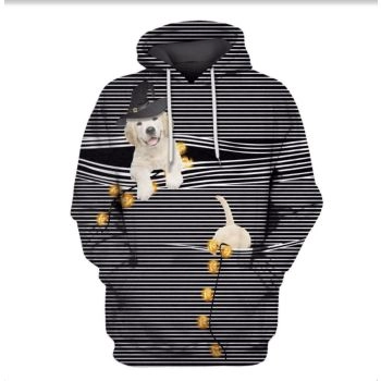 Loose Black Dog Pattern Animals Hoodie