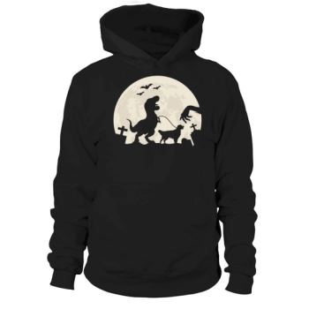 Golden Retriever Dinosaur Moon Funny Halloween Hoodies