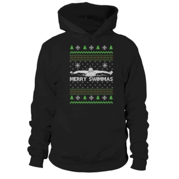 Merry swimming ugly Christmas Hoodies