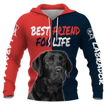 Loose Red Blue Dog Pattern Animals Hoodie