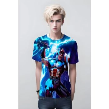 Worthy Avenger - Worthy Captain America T-Shirt in Classic Blue