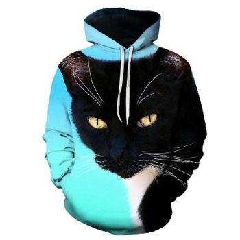 Precious And Cute Blue Black Dog Pattern Animals Hoodie