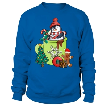 Christmas Hot Drinks Cute Penguin Sweatshirt