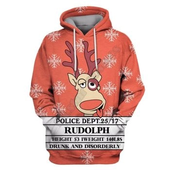  Cute And Loose Red Deer Pattern Christmas Hoodie