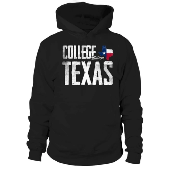 Vintage College Station Texas Flag Hoodies