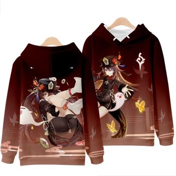 Unique Genshin Impact Anime Game Hutao Red Hoodie