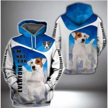 Loose And Fashion Blue White Dog Pattern Animals Hoodie